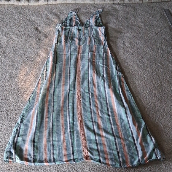 Roxy Striped Midi Dress in Green and Pink - Picture 5 of 6